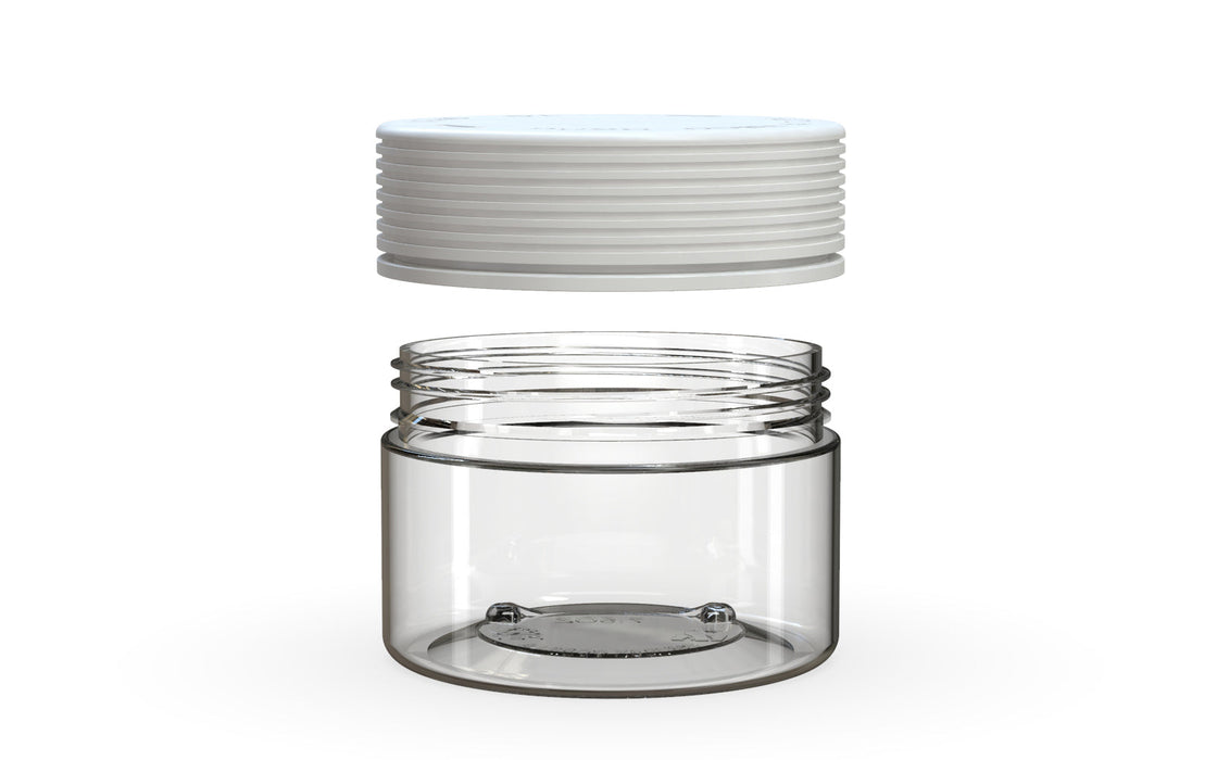 220CC/7.5FL.OZ Spiral CR - XL Container With Inner Seal & Tamper - Clear Natural With Opaque White Lid