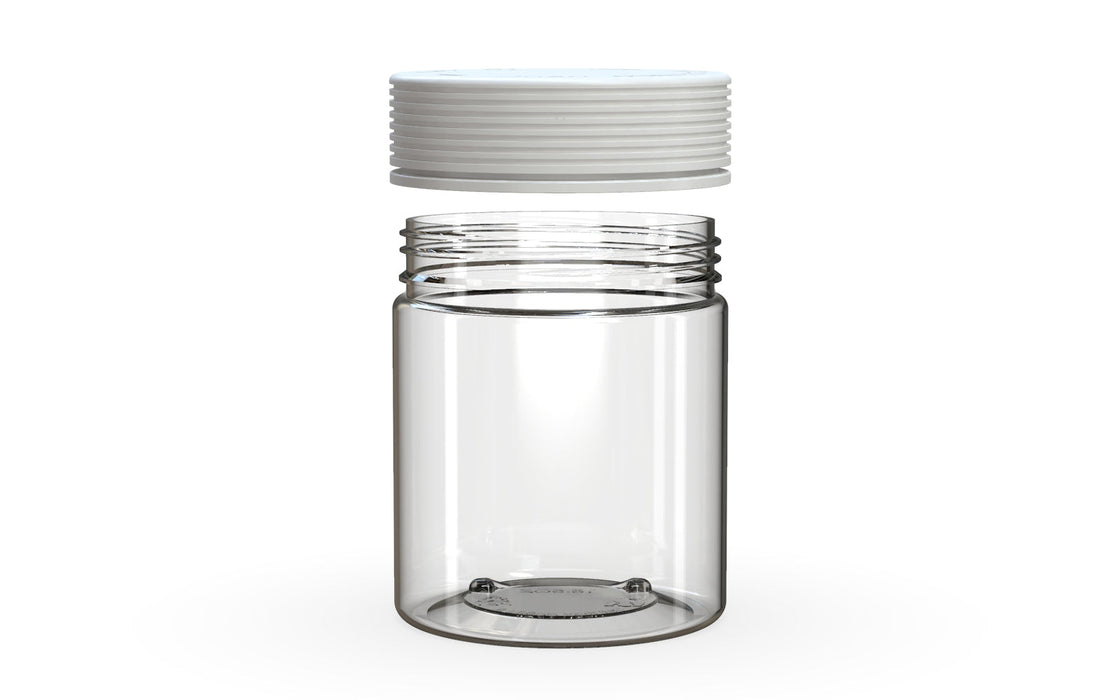 550CC/18.5FL.OZ Spiral CR - XL Container With Inner Seal & Tamper - Clear Natural With Opaque White Lid