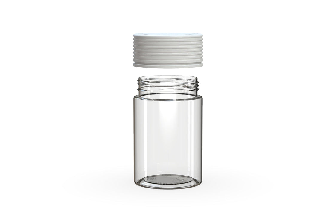 150CC/5OZ Spiral CR - Container With Inner Seal & Tamper - Clear Natural With Opaque White Lid