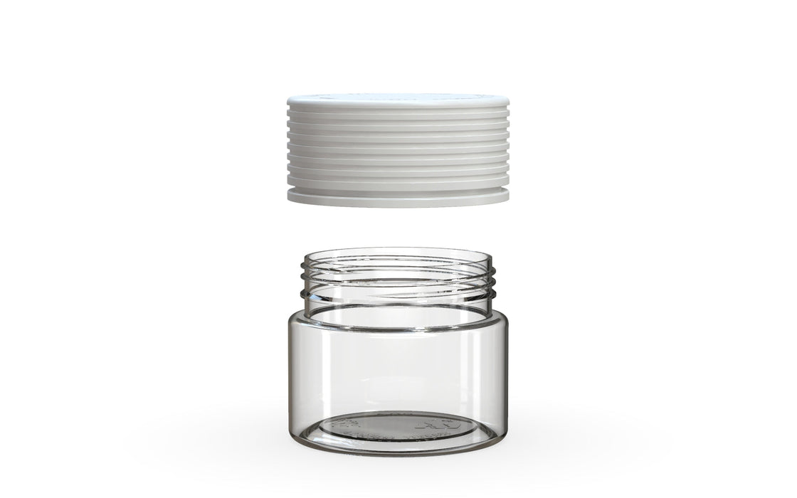 60CC/2FL.OZ Spiral CR - Container With Inner Seal & Tamper - Clear Natural With Opaque White Lid