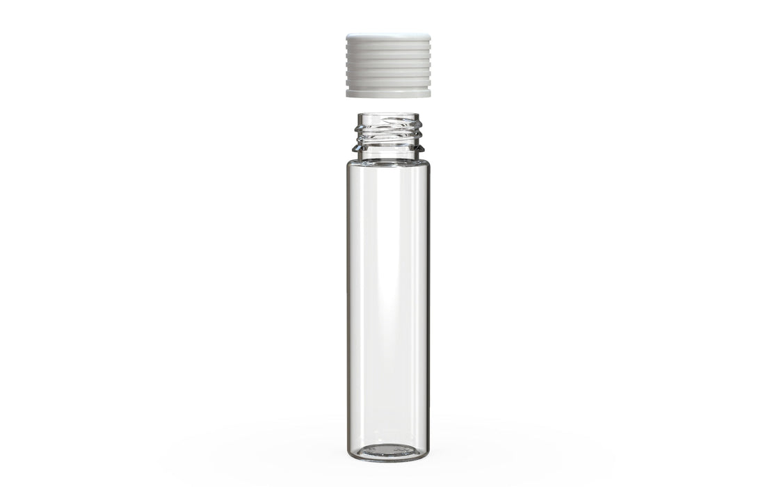 Spiral CR - Tube 95mm with Inner Seal & Tamper - Clear Natural (Transparent) with Opaque White Lid