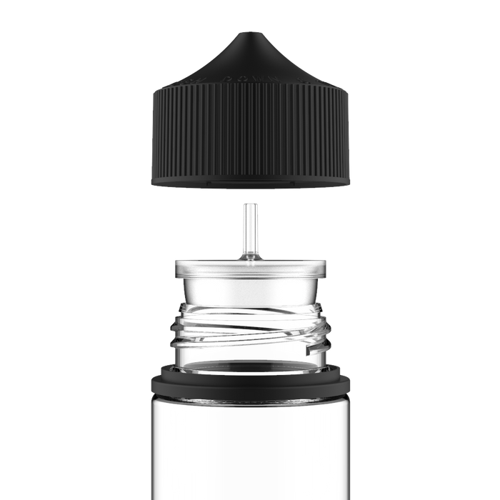 Chubby Gorilla - 75ML Stubby Unicorn Bottle - Clear Bottle / Black Cap - V3 - Copackr.com