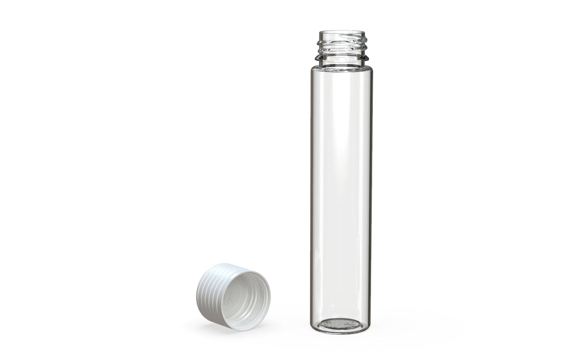 Spiral CR - Tube 115mm with Inner Seal & Tamper - Clear Natural (Transparent) with Opaque White Lid