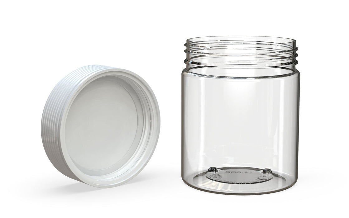 550CC/18.5FL.OZ Spiral CR - XL Container With Inner Seal & Tamper - Clear Natural With Opaque White Lid