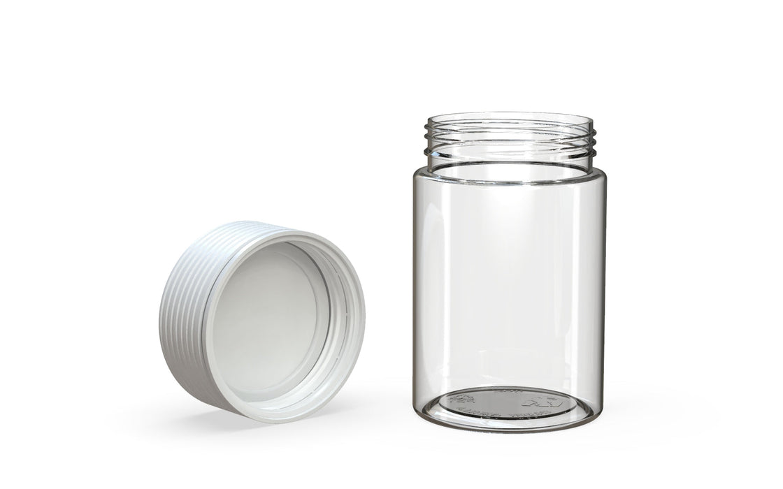 150CC/5OZ Spiral CR - Container With Inner Seal & Tamper - Clear Natural With Opaque White Lid