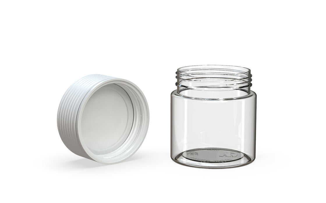 90CC/3FL.OZ Spiral CR - Container With Inner Seal & Tamper - Clear Natural With Opaque White Lid