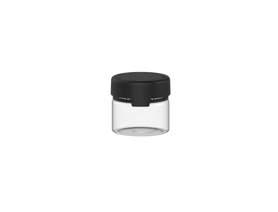 300CC/10FL.OZ/300ML Aviator CR - XL Container With Inner Seal & Tamper - Clear Natural With Opaque Black Lid