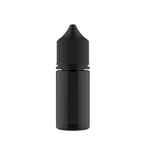 Chubby Gorilla Chubby Gorilla - 30ML Stubby Unicorn Bottle - Transparent Black Bottle / Black Cap - V3