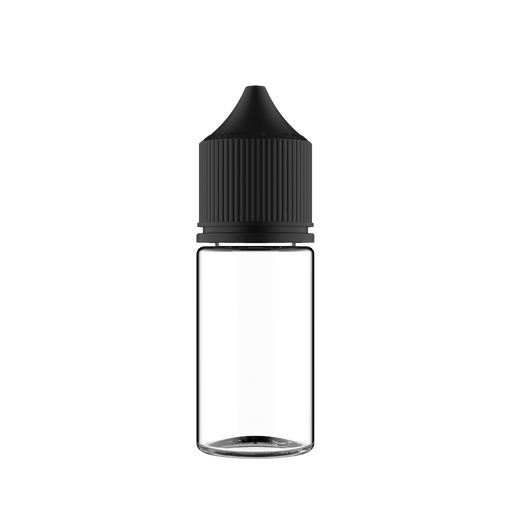 Chubby Gorilla Chubby Gorilla - 30ML Stubby Unicorn Bottle - Clear Bottle / Black Cap - V3