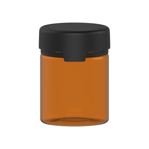 550CC/18.5FL.OZ/550ML Aviator CR - XL Container With Inner Seal & Tamper - Translucent Amber With Opaque Black Lid - Copackr.com