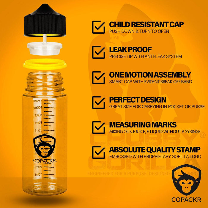 Copackr Branded Chubby Gorilla V3 Dropper Bottle : 120 ml Plastic Bottles with Measurement - Copackr.com