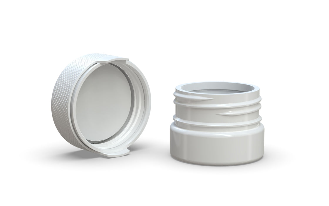 30CC/1FL.OZ/30ML Aviator CR - nádoba s vnitřním těsněním a tamperem - neprůhledná bílá s neprůhlednou bílou barvou