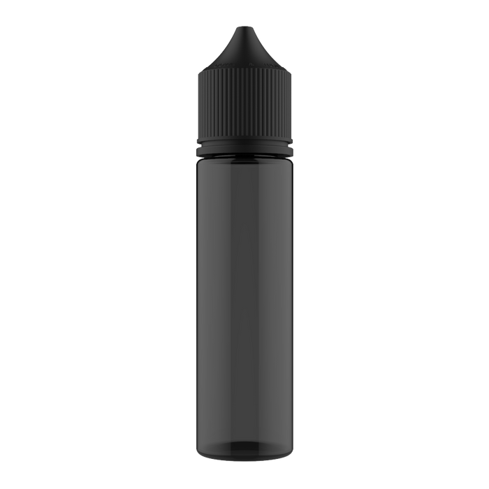 Chubby Gorilla 60ML Láhev Unicorn připravená k výrobě - průsvitná černá láhev / černý uzávěr - V3