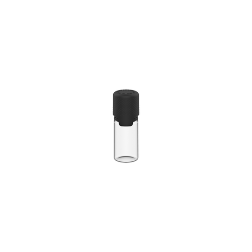Aviator 10ML láhev s vnitřním těsněním a odlamovací páskou - čirá přírodní láhev / neprůhledný černý uzávěr - Copackr.com