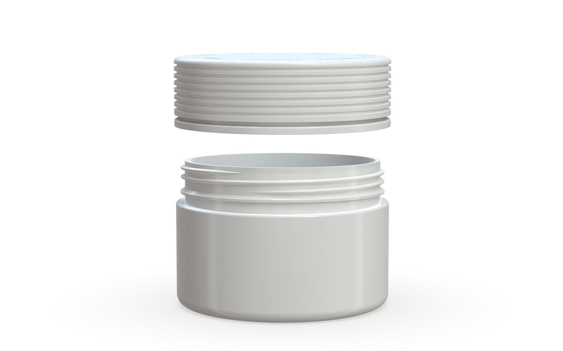 220CC/7,5FL.OZ Spiral CR - XL kontejner s vnitřním těsněním a tamperem - neprůhledný bílý s neprůhledným bílým víkem