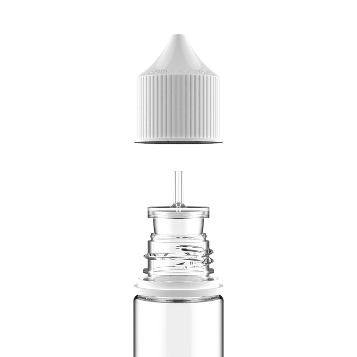Chubby Gorilla - 60ML Unicorn Láhev - čirá láhev / bílý uzávěr - V3 - Copackr.com