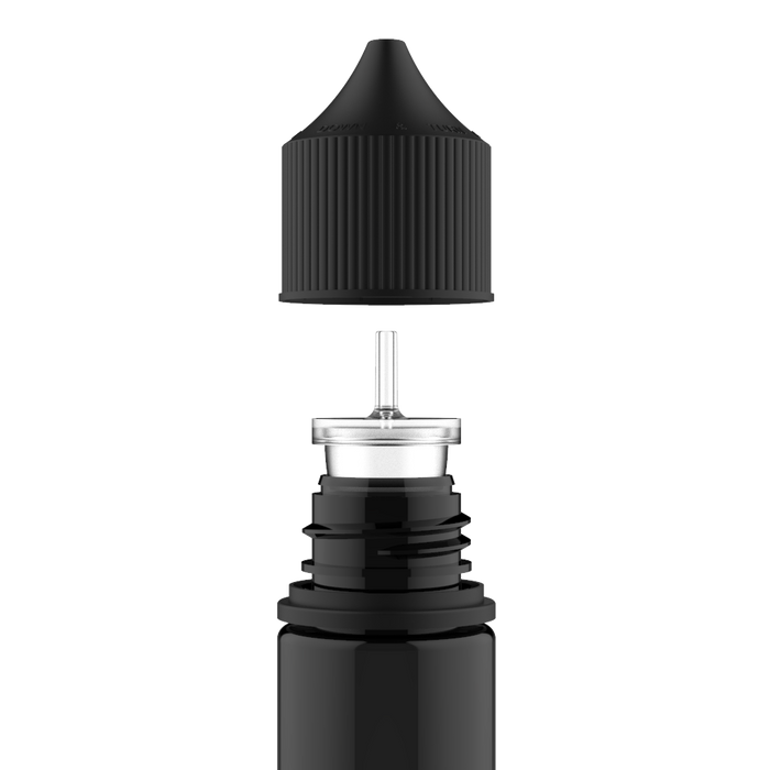 Chubby Gorilla Chubby Gorilla - 30ML Stubby Einhorn-Flasche - Transparente schwarze Flasche / schwarzer Deckel - V3