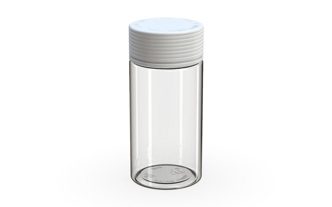 180CC/6FL.OZ Spiral CR - Behälter mit Innensiegel & Tamper - Klar Natur mit undurchsichtigem weißen Deckel