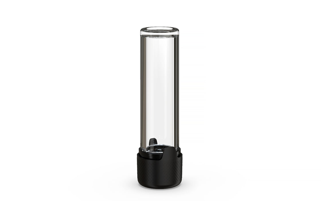 510 Cartucho Aviator Contenedor CR Tapa Plana - Contenedor Con Precinto Interior Y Tamper - Transparente Natural Con Tapa Negra Opaca