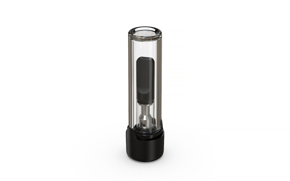 510 Cartucho Aviator Contenedor CR Tapa Plana - Contenedor Con Precinto Interior Y Tamper - Transparente Natural Con Tapa Negra Opaca