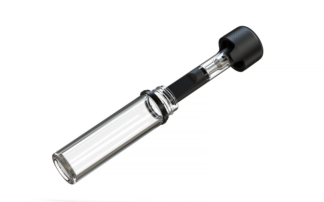 510 Cartucho Aviator Contenedor CR Tapa Plana - Contenedor Con Precinto Interior Y Tamper - Transparente Natural Con Tapa Negra Opaca