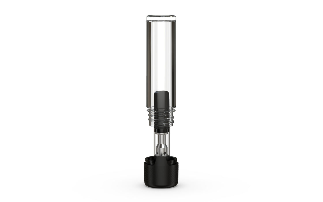 510 Cartucho Aviator Contenedor CR Tapa Plana - Contenedor Con Precinto Interior Y Tamper - Transparente Natural Con Tapa Negra Opaca