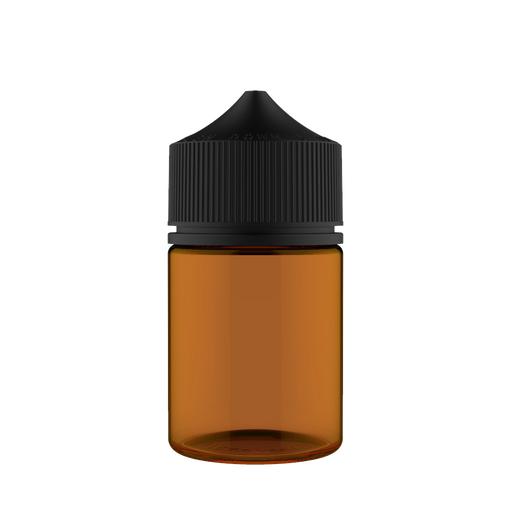 Chubby Gorilla - 60ML Botella Stubby Unicorn - Botella Ámbar / Tapón Negro - V3 - Copackr.com