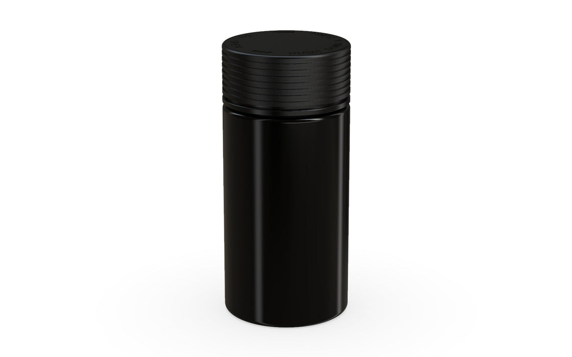 180CC/6FL.OZ Spiral CR - Contenant avec sceau intérieur et inviolabilité - noir opaque avec couvercle noir opaque