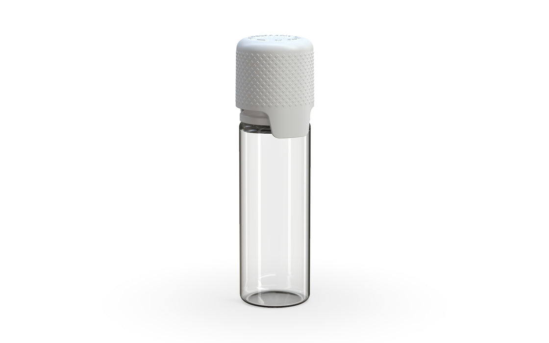 Aviator Flacone da 16,5 ml con sigillo interno e fascetta antimanomissione - Flacone naturale trasparente / tappo bianco opaco