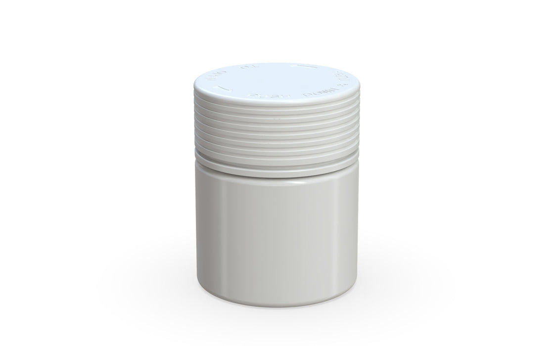 90CC/3FL.OZ Spiral CR - Contenitore con sigillo interno e manomissione - Bianco opaco con coperchio bianco opaco