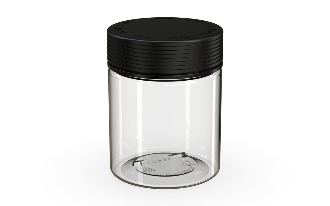550CC/18,5FL.OZ Spiral CR - Contenitore XL con sigillo interno e manomissione - Naturale trasparente con coperchio nero opaco