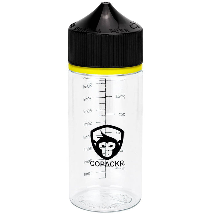 Bottiglia con contagocce Chubby Gorilla V3 con marchio Copackr : Bottiglie di plastica da 100 ml con misurazione - Copackr.com