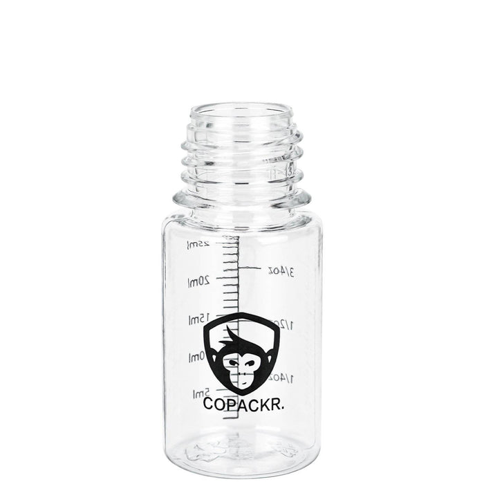 Copackrs varumärke Chubby Gorilla V3 Droppflaska: 30 ml stubbiga plastflaskor med mått - Copackr.com