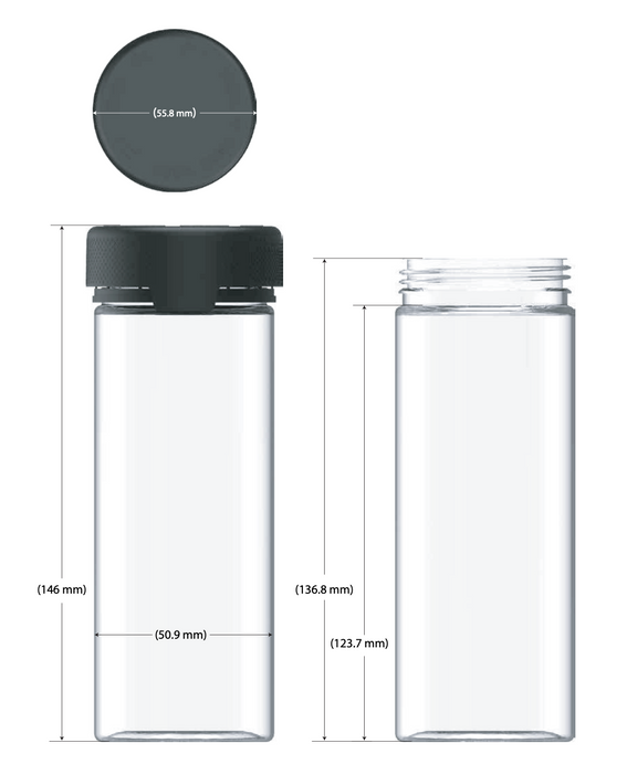 240CC/8 ชั้น ออนซ์/240ML Aviator CR - ภาชนะ - ใสธรรมชาติพร้อมฝาสีดําทึบแสง