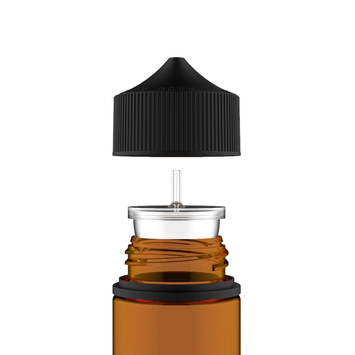 Chubby Gorilla - 60ML Stubby Unicorn ขวด - ขวดสีเหลืองอําพัน / ฝาสีดํา - V3 - Copackr.com