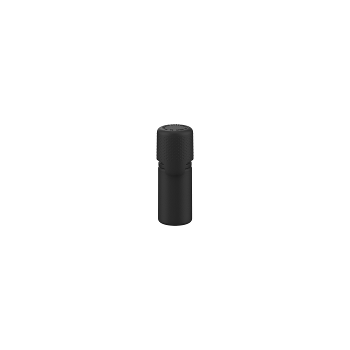Aviator Пляшка 10 мл з внутрішнім ущільнювачем та стрічкою для захисту від несанкціонованого доступу - непрозора чорна пляшка / непрозора чорна кришка - Copackr.com